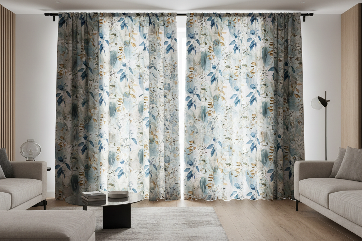 Floral Design Curtain
